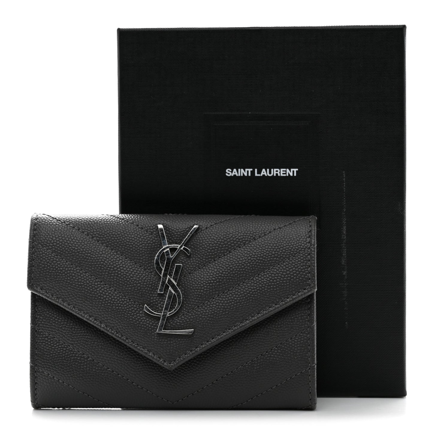Grain De Poudre Matelasse Chevron Small Monogram Envelope Wallet Storm
