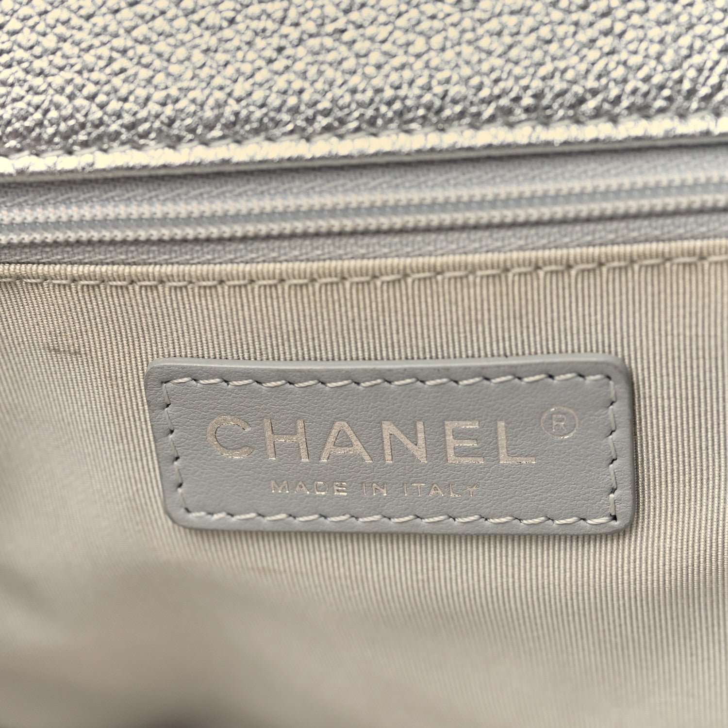 Chanel Metallic Grained Calfskin Quilted Large Casual Rock Backpack Silver 5 of 8