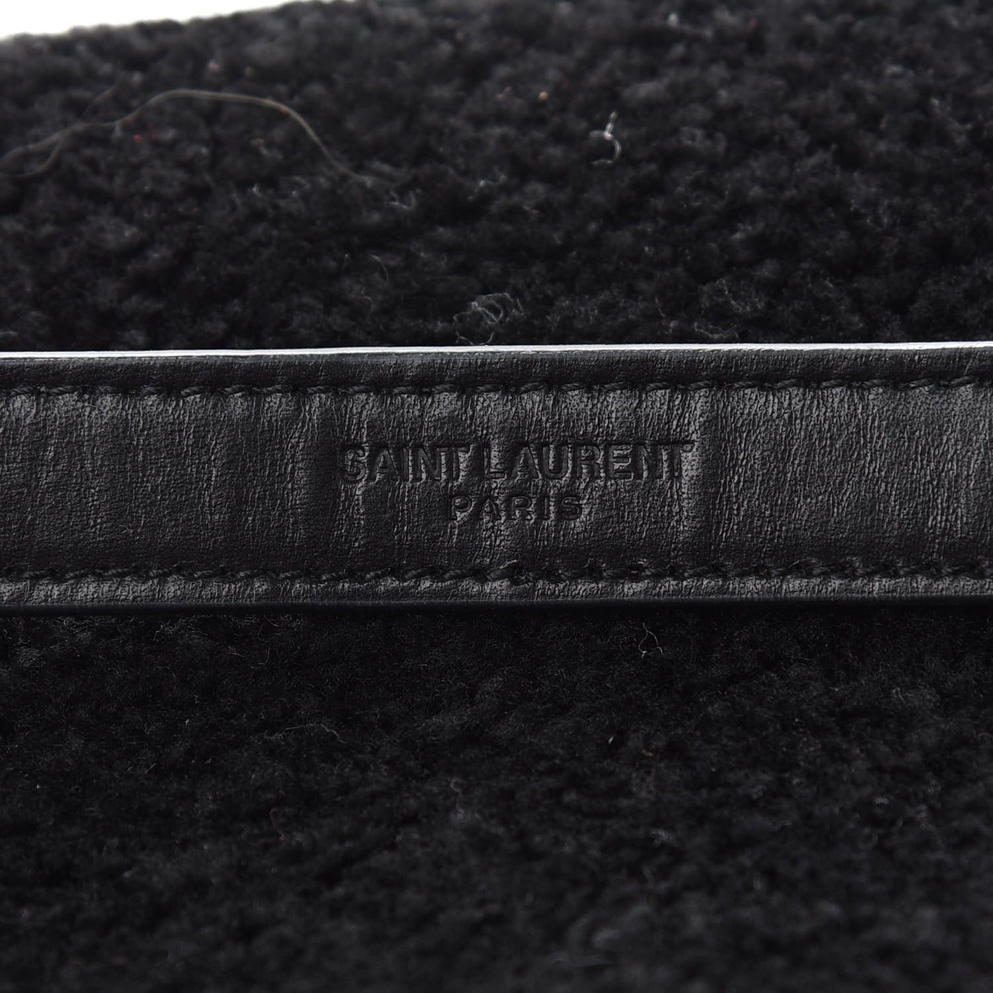 Shearling Monogram Medium Loulou Shoulder Bag Black