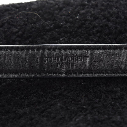 Saint Laurent Shearling Monogram Medium Loulou Shoulder Bag Black 6 of 12