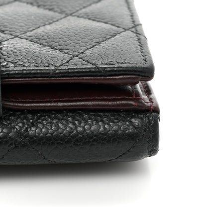 Chanel Caviar Quilted Compact French Flap Wallet Black 12 of 13