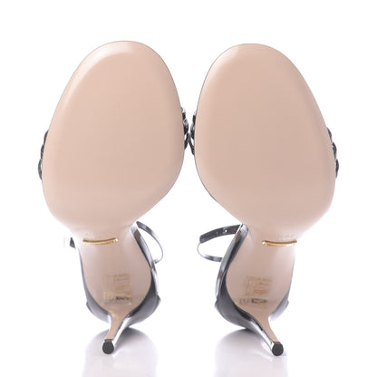 Gucci Patent Crystal Removable Bow Sandals 36.5 Black 10 of 13