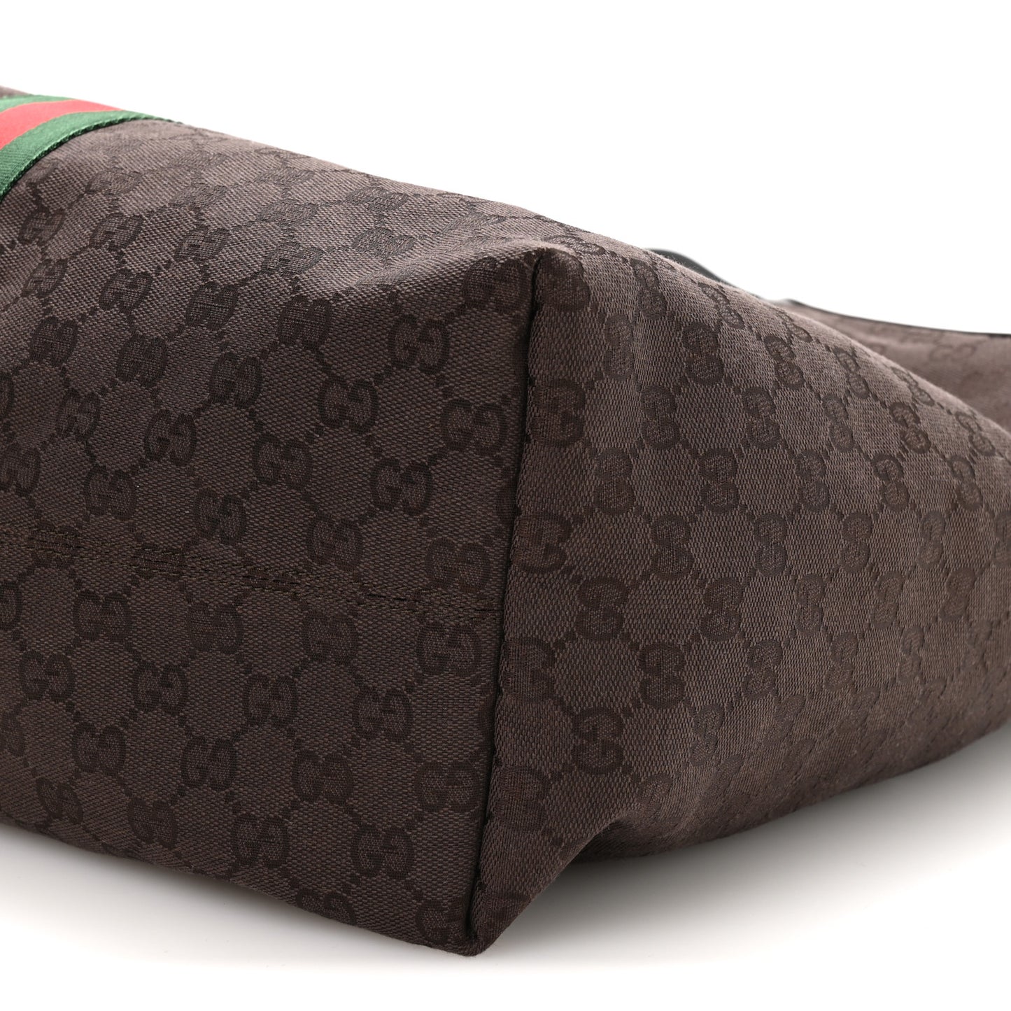 GG Monogram Web Large Giglio Tote Dark Brown