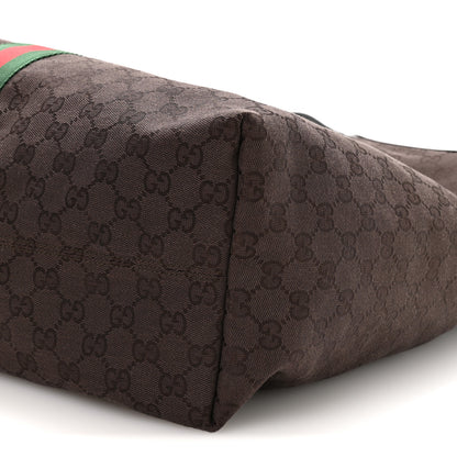 Gucci GG Monogram Web Large Giglio Tote Dark Brown 10 of 10