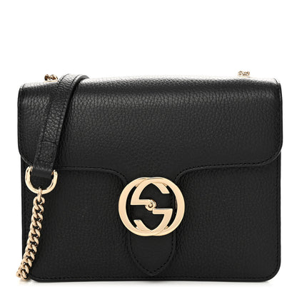 Gucci Dollar Calfskin Small Interlocking G Shoulder Bag Black 1 of 10
