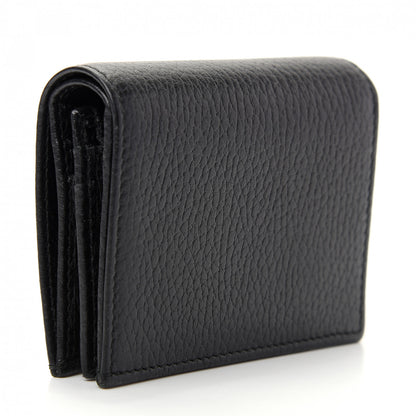 Gucci Pebbled Calfskin Butterfly Card Case Black 3 of 7