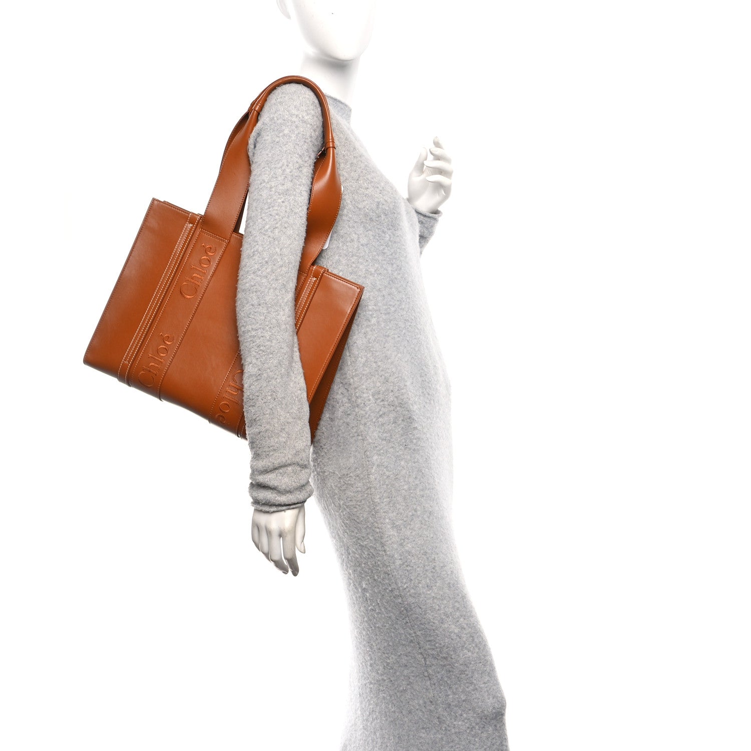 Chloe Calfskin Medium Woody Tote Caramel 2 of 10