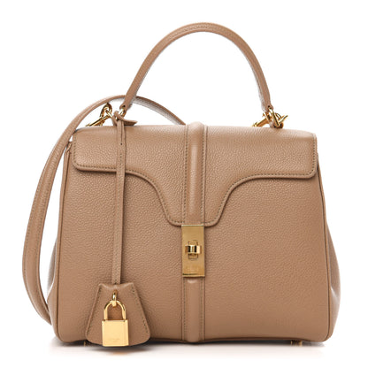 Celine Grained Calfskin Small 16 Top Handle Bag Beige 1 of 12