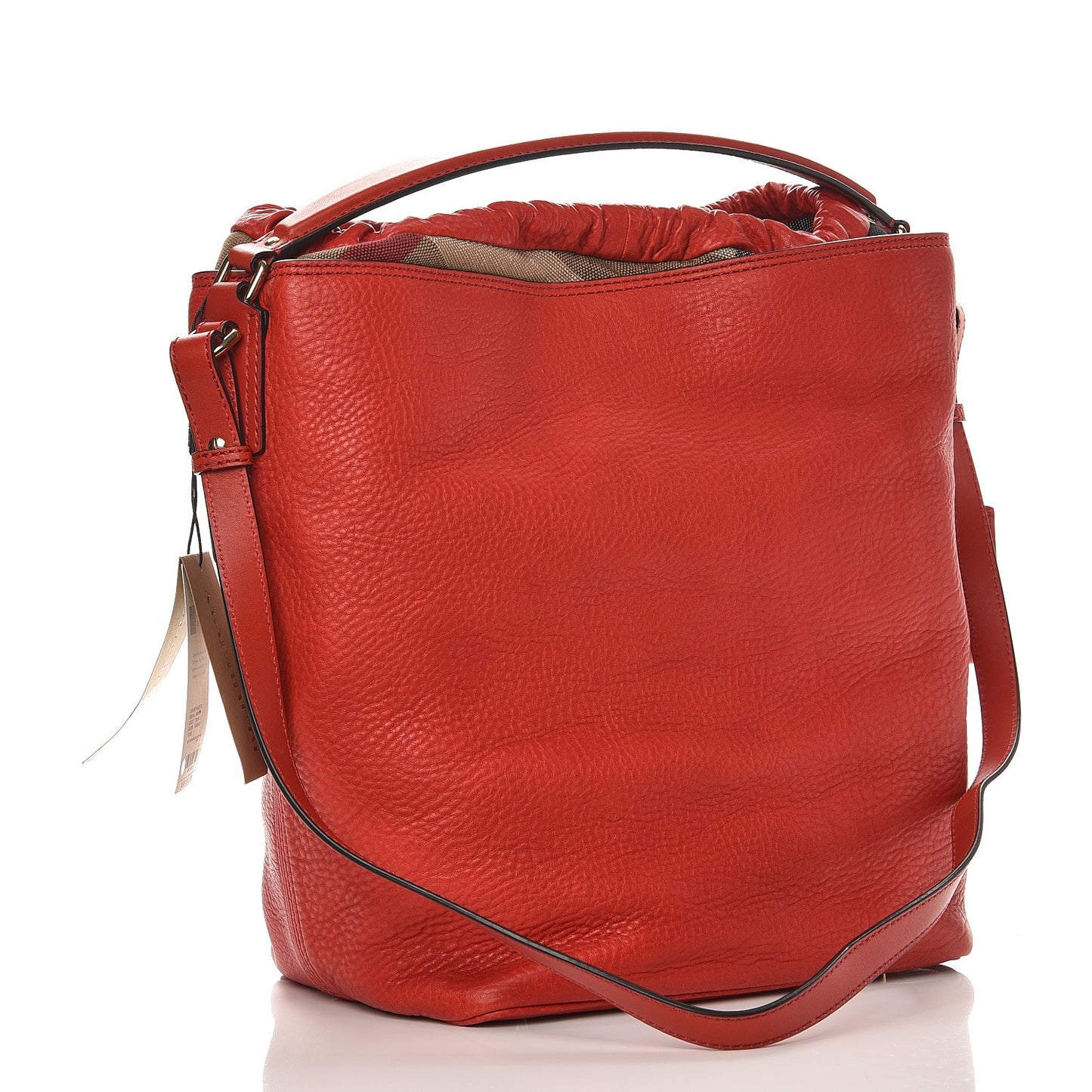 Grainy Calfskin Medium Ashby Hobo Cadmium Red
