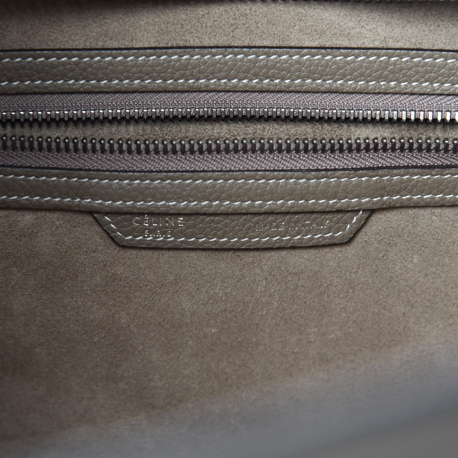 Celine Drummed Calfskin Mini Luggage Souris 10 of 12