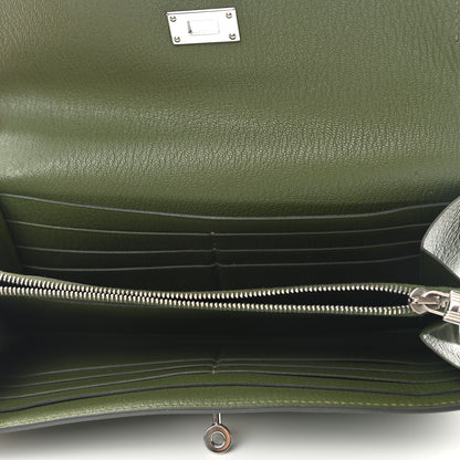 Hermes Chevre Mysore Kelly Longue Wallet Canopee 6 of 9