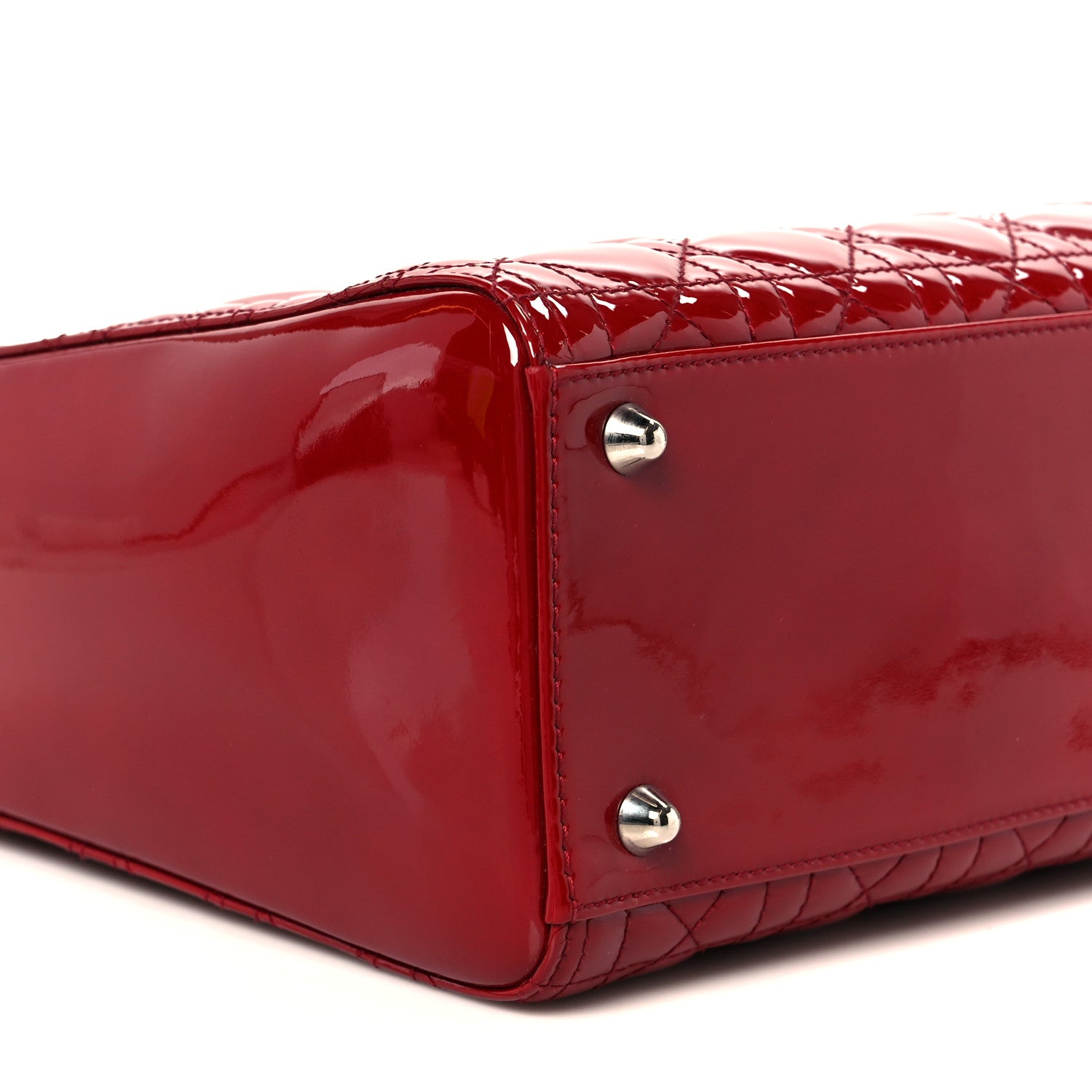 Christian Dior Patent Cannage Large Lady Dior Red 9 of 10
