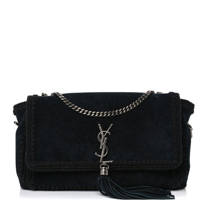 Saint Laurent Suede Monogram Medium Kate Whipstitch Shoulder Bag Black 1 of 10