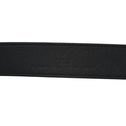 Gucci GG Supreme Monogram Matte Plutone Calfskin Double G 30mm Belt 95 38 Beige Ebony Black 4 of 6