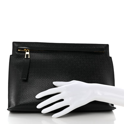 Loewe Calfskin Embossed Repeat T Pouch Black 2 of 6