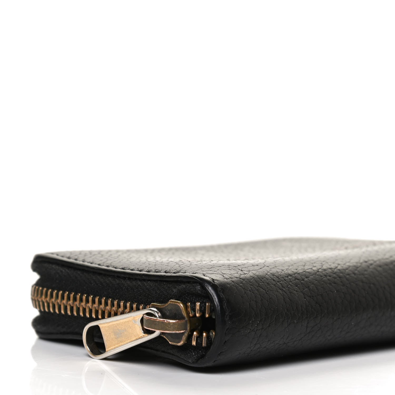 Gucci Calfskin Logo Zip Around Card Case Black 7 of 10