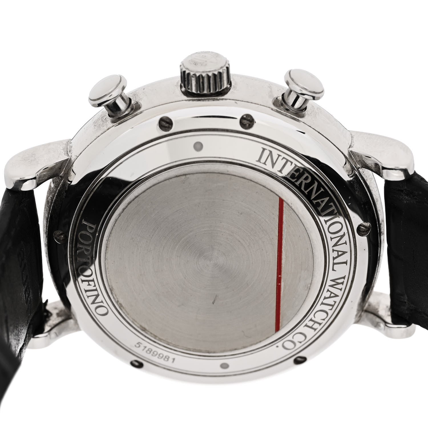 IWC Stainless Steel Alligator 42mm Schaffhausen Portofino Chronograph Automatic Watch Black IW391002 4 of 6
