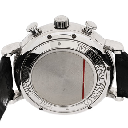 IWC Stainless Steel Alligator 42mm Schaffhausen Portofino Chronograph Automatic Watch Black IW391002 4 of 6