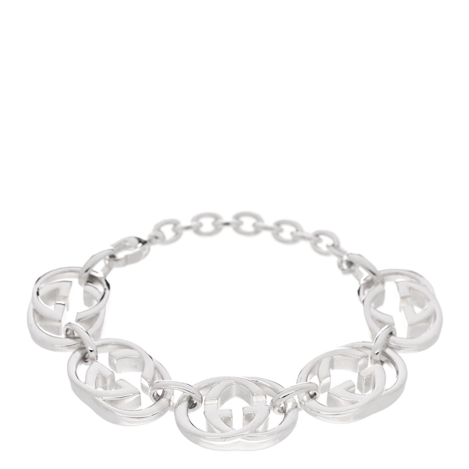 Gucci Sterling Silver Britt G Link Bracelet 1 of 4