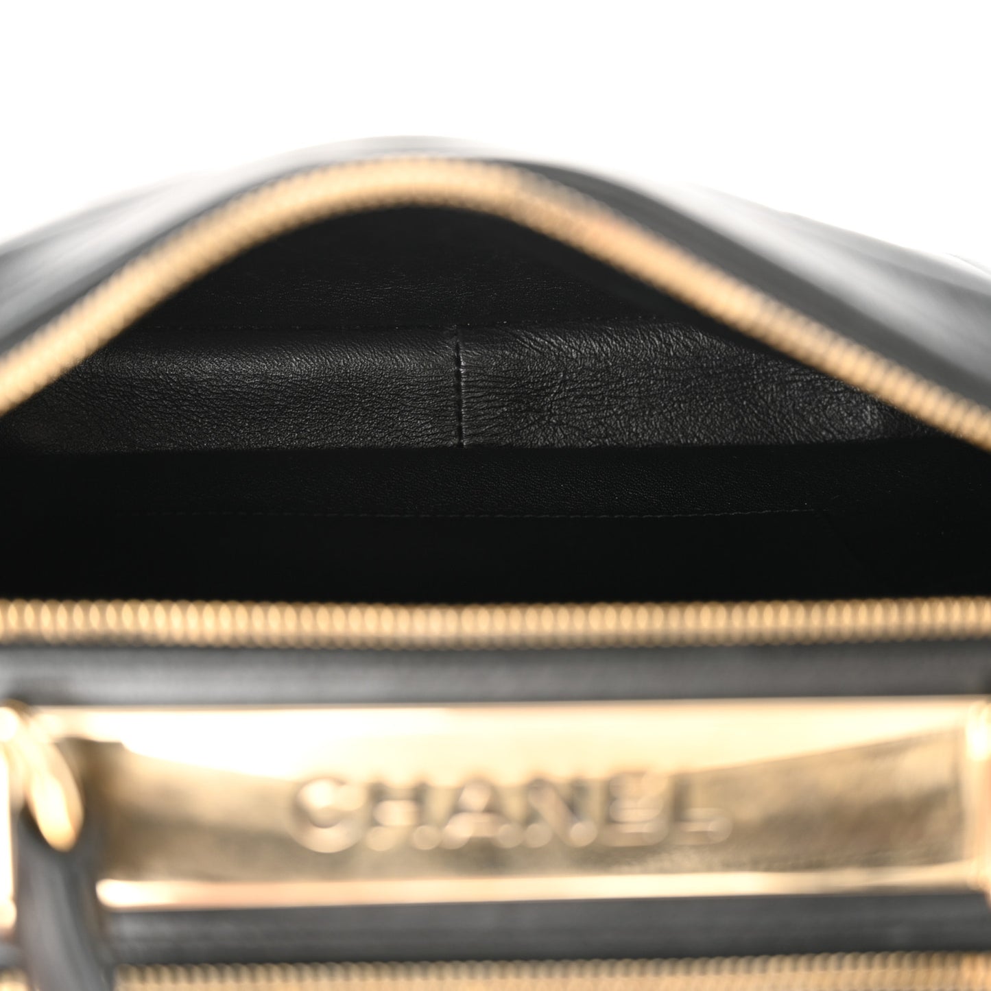 Lambskin Quilted Medium Trendy CC Bowling Bag Black