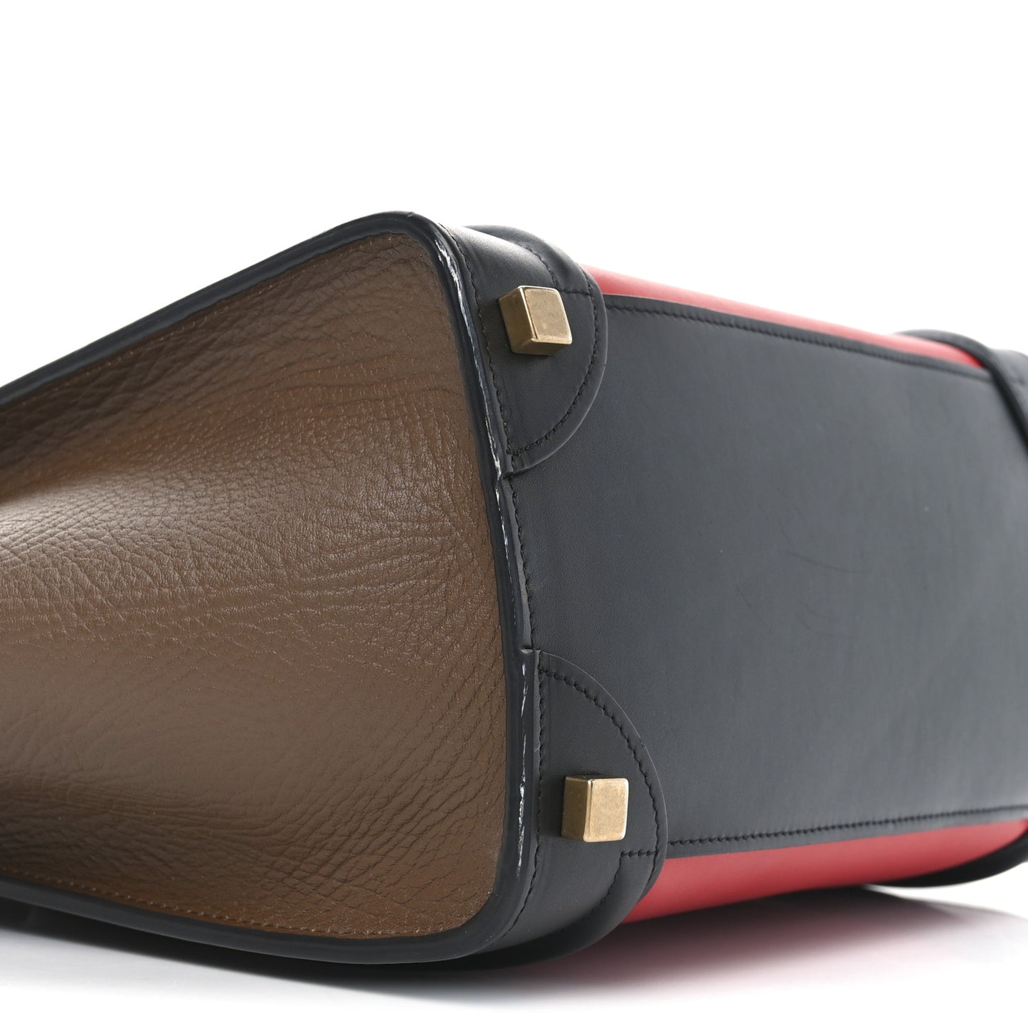 Bullhide Calfskin Micro Luggage Tri-Color Bright Red