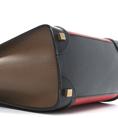 Celine Bullhide Calfskin Micro Luggage Tri-Color Bright Red 9 of 10