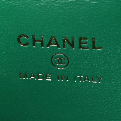 Chanel Lambskin Quilted Afternoon Tea Top Handle Vanity Case With Chain Green 6 of 10