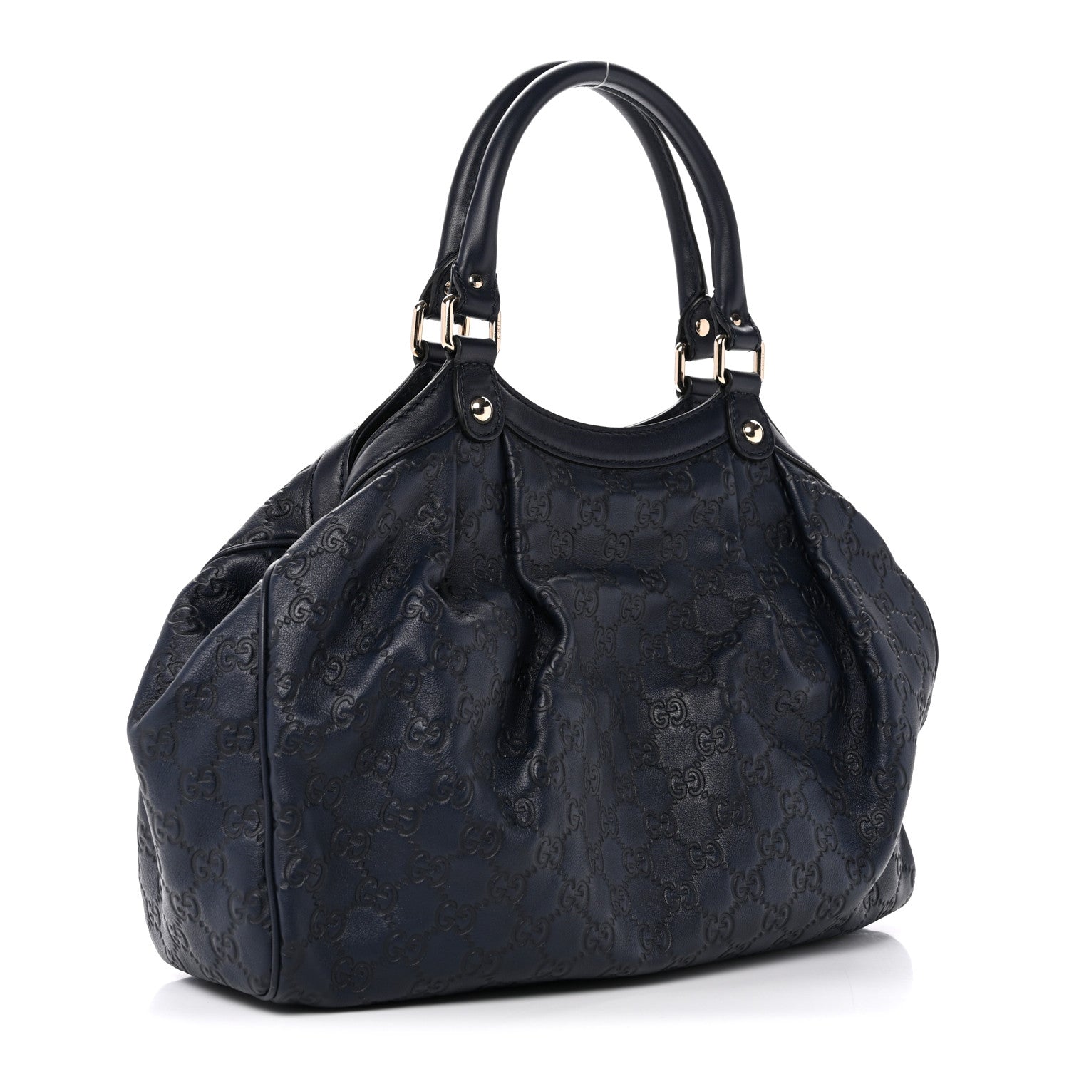 Gucci Guccissima Medium Sukey Tote Navy 3 of 12