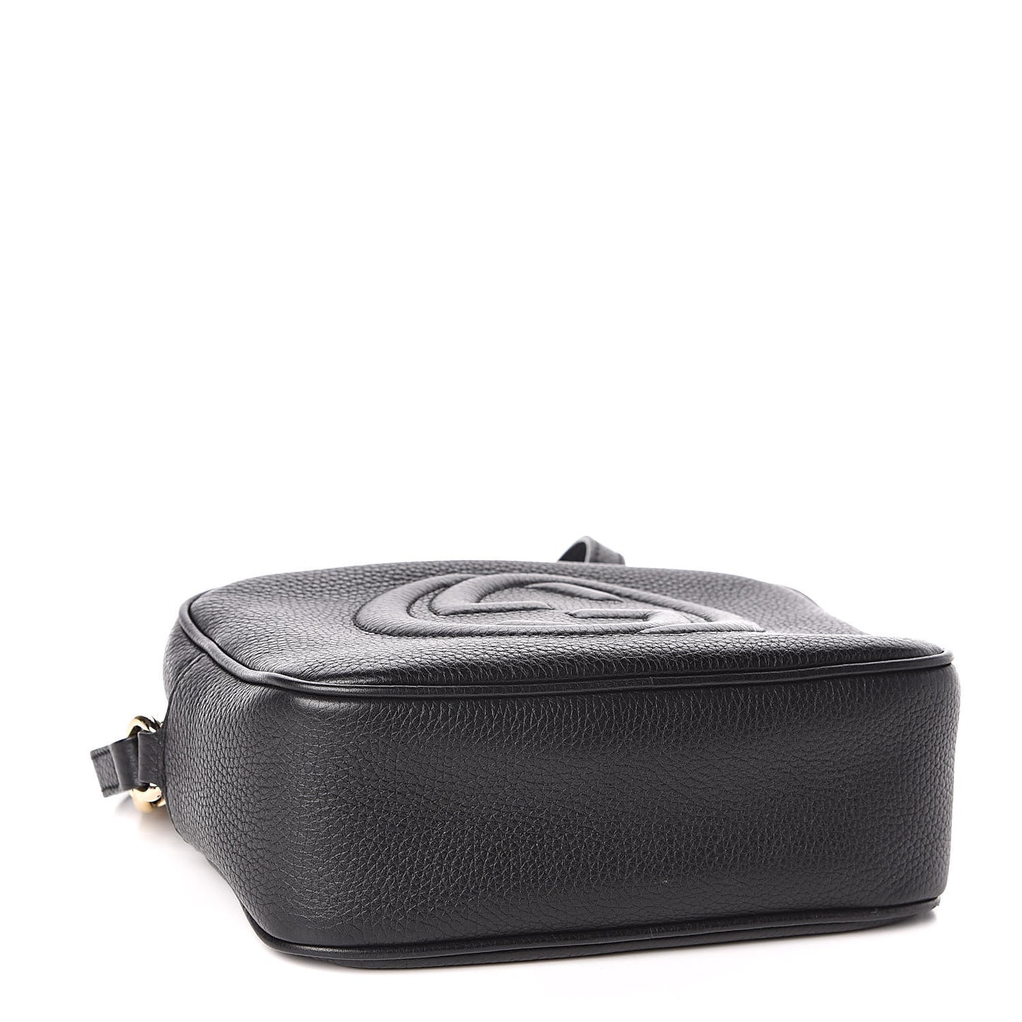 Pebbled Calfskin Small Soho Disco Bag Black
