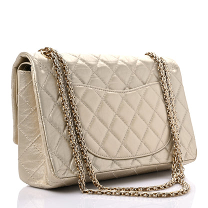 Chanel Metallic Aged Calfskin Quilted 2.55 Reissue 226 Flap Pale Gold 3 of 10
