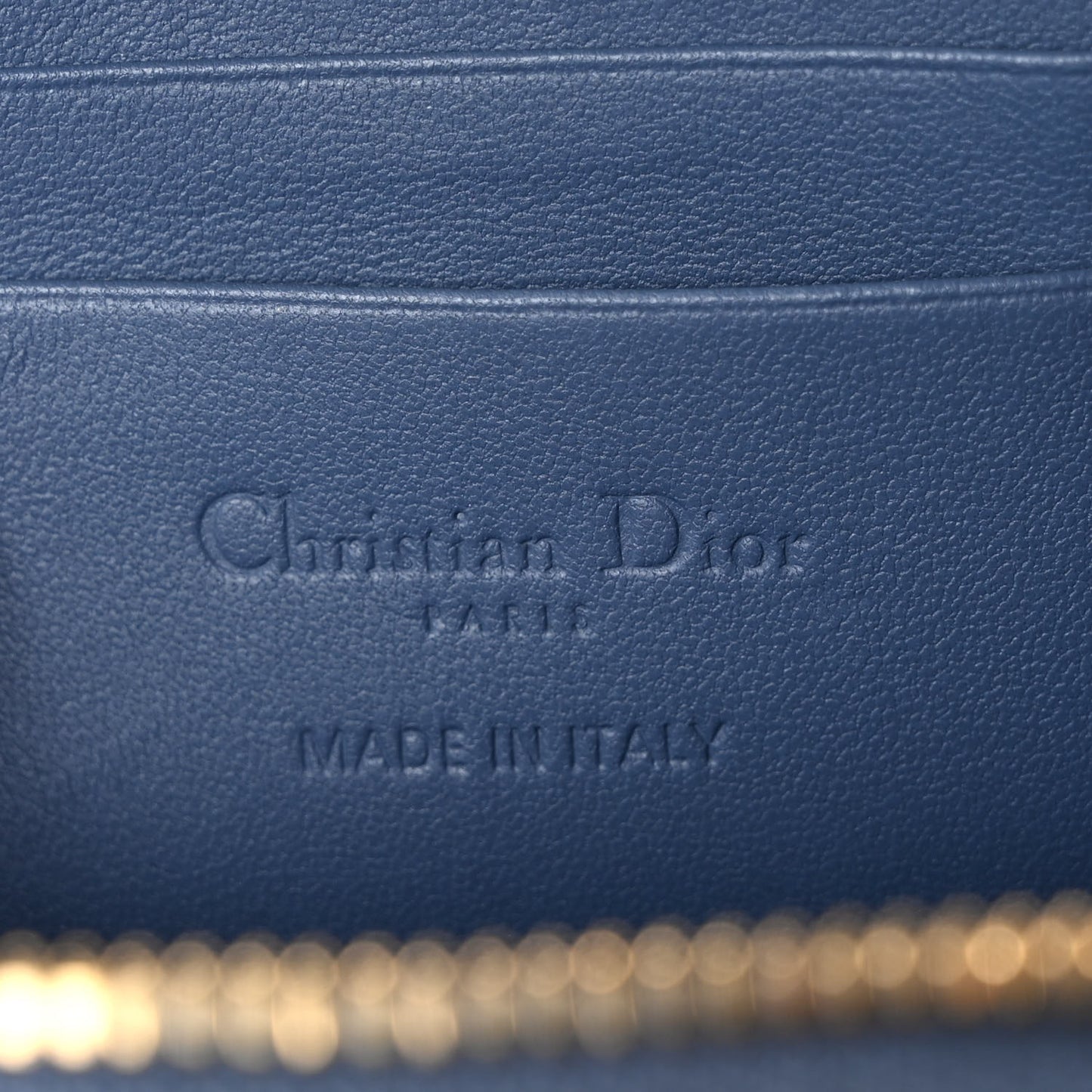 Lambskin Cannage Lady Dior Phone Holder Denim Blue
