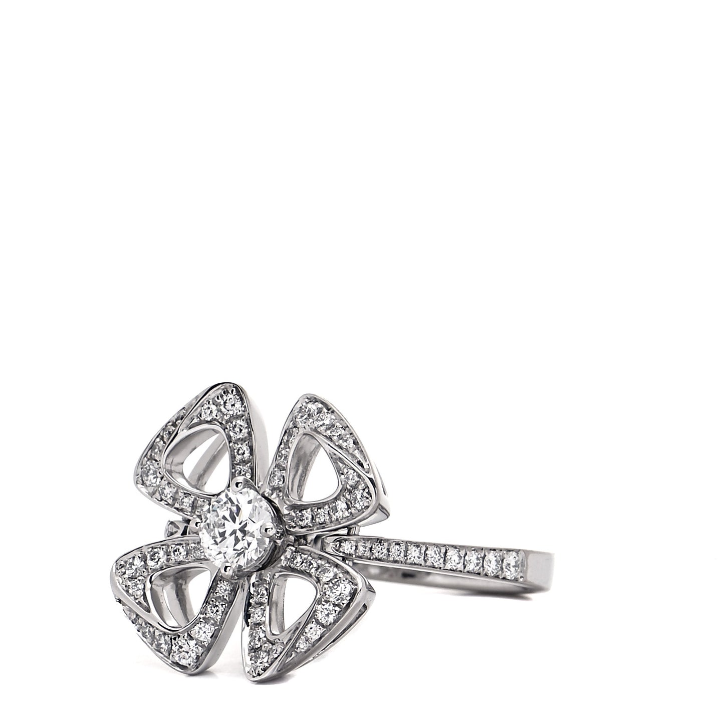 18K White Gold Diamond Fiorever Ring 48 4.5