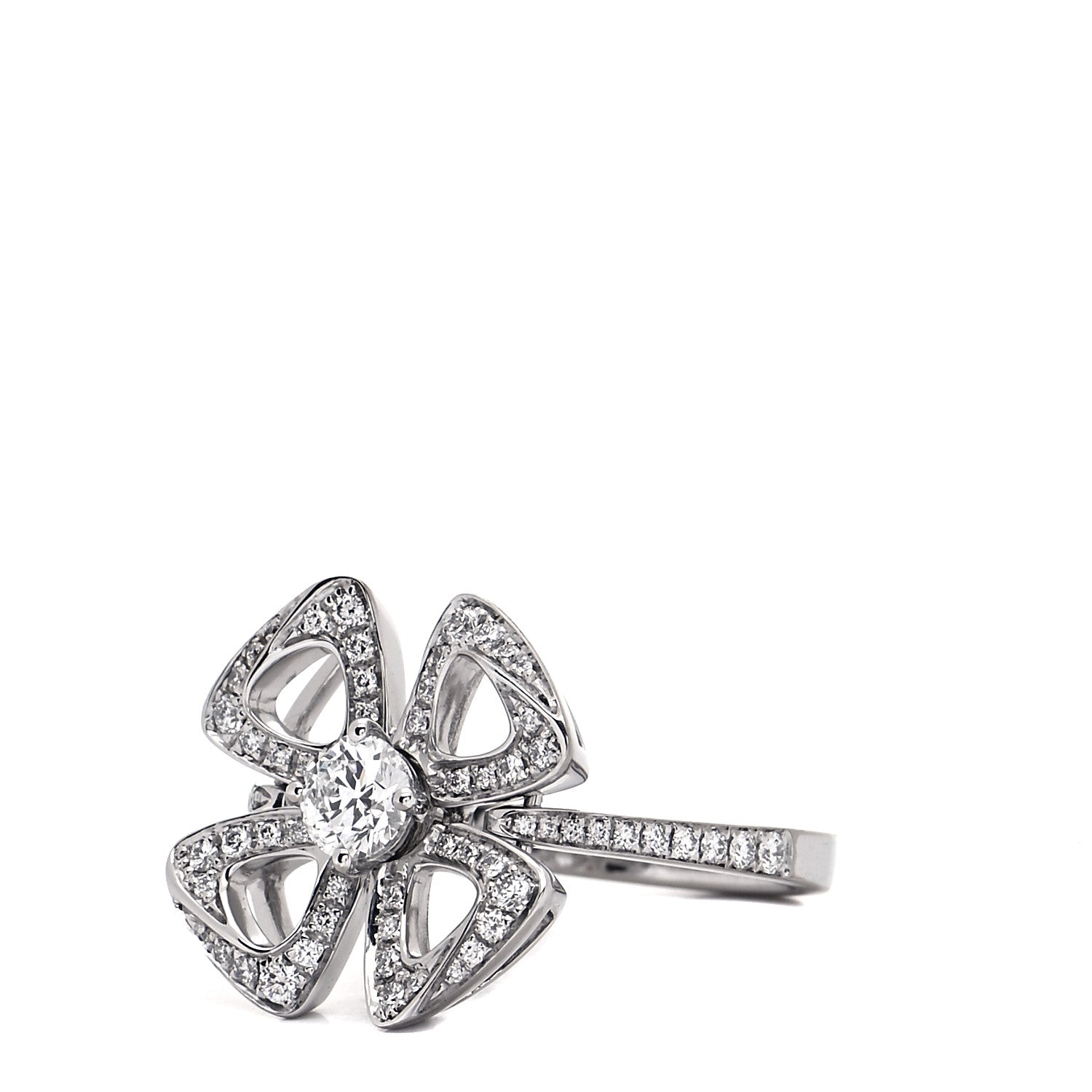 Bulgari 18K White Gold Diamond Fiorever Ring 48 4.5 4 of 6