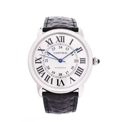 Cartier Stainless Steel Alligator 42mm Ronde Solo Automatic Watch 1 of 9