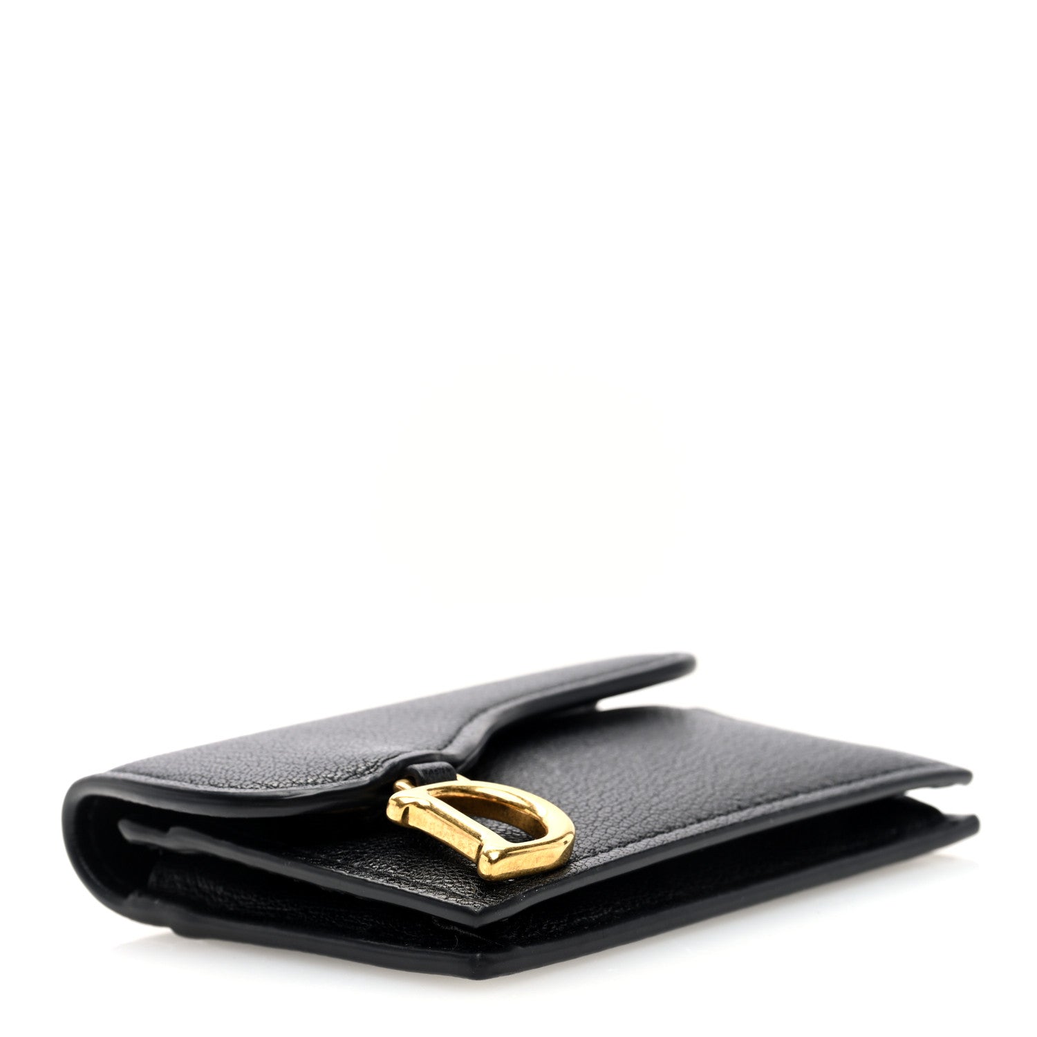 Christian Dior Goatskin Saddle Card Holder Black 4 of 7