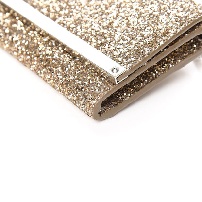 Jimmy Choo Glitter Milla Wallet on Chain Gold 9 of 10