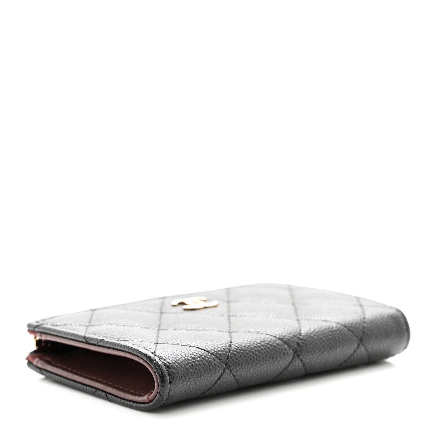 Caviar Quilted Zipped Key Holder Case Black