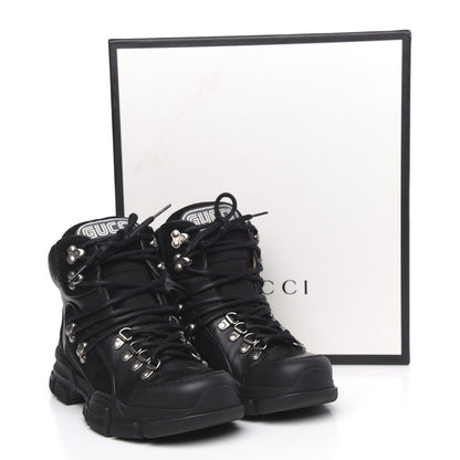 Gucci X SEGA Calfskin Suede Technical Canvas Womens Flashtrek High-Top Sneakers 37 Black 10 of 10