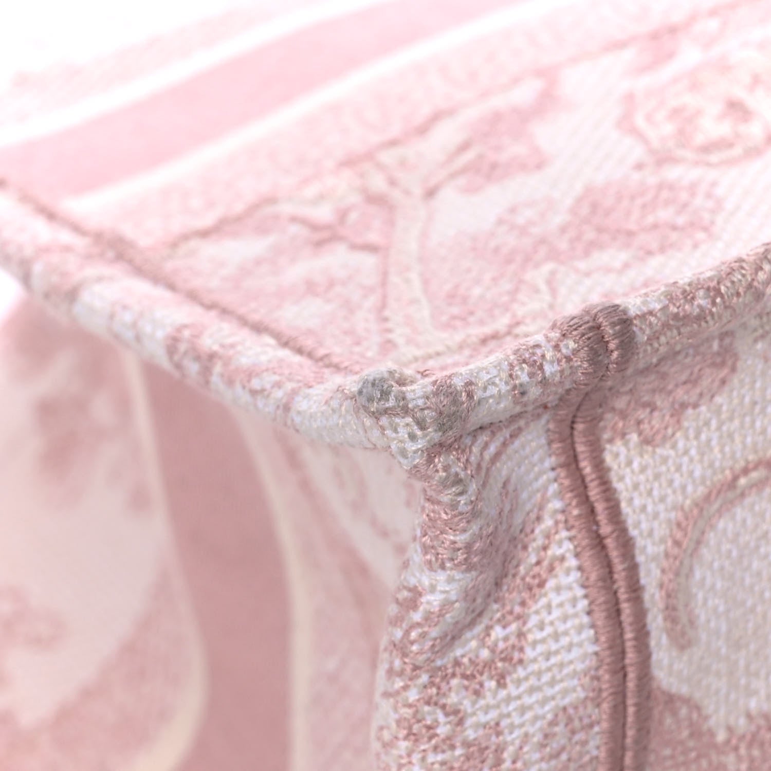 Christian Dior Canvas Toile De Jouy Embroidered Medium Book Tote Pink 11 of 14