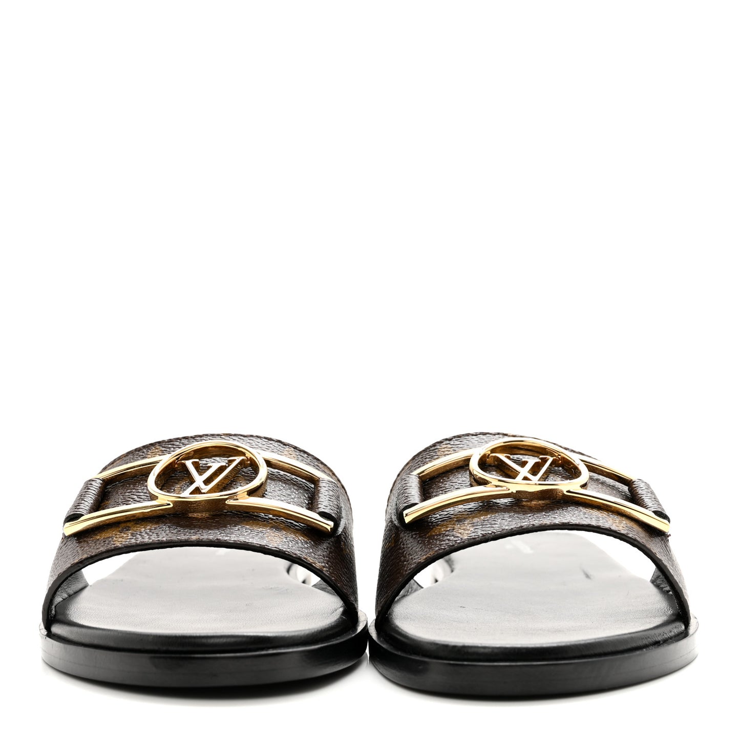 Patent Monogram Lock It Flat Mules 36.5
