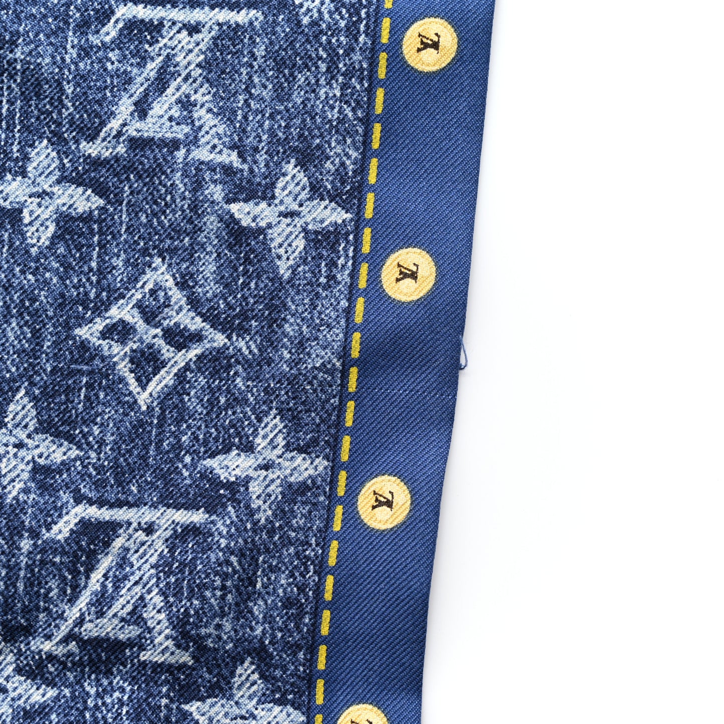 Silk Monogram Denim Bandeau Blue