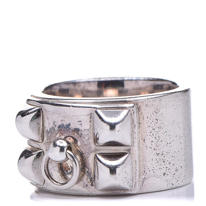 Hermes Sterling Silver Collier De Chien CDC Ring 51 5.75 1 of 6