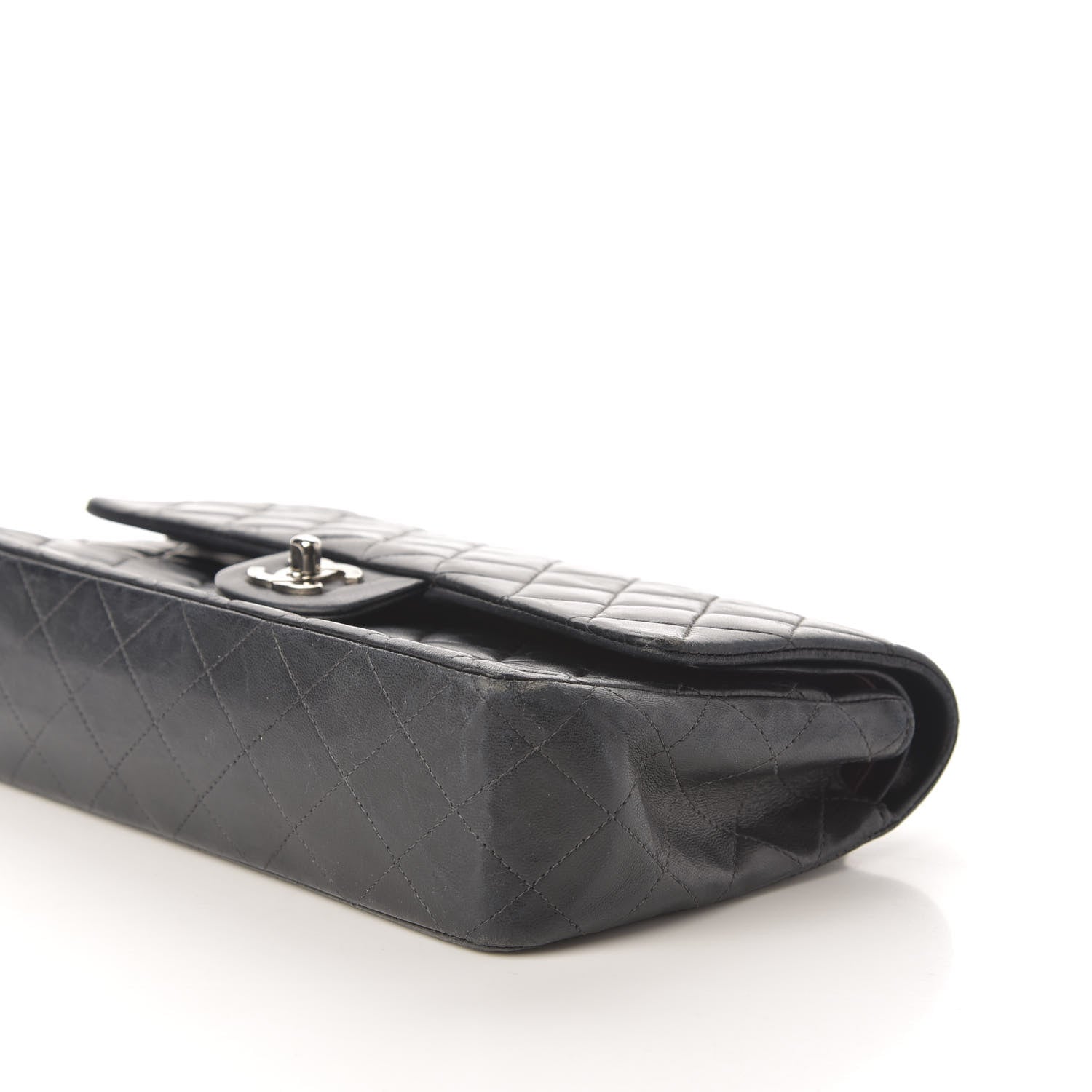 Chanel Lambskin Quilted Medium Double Flap Black 11 of 12