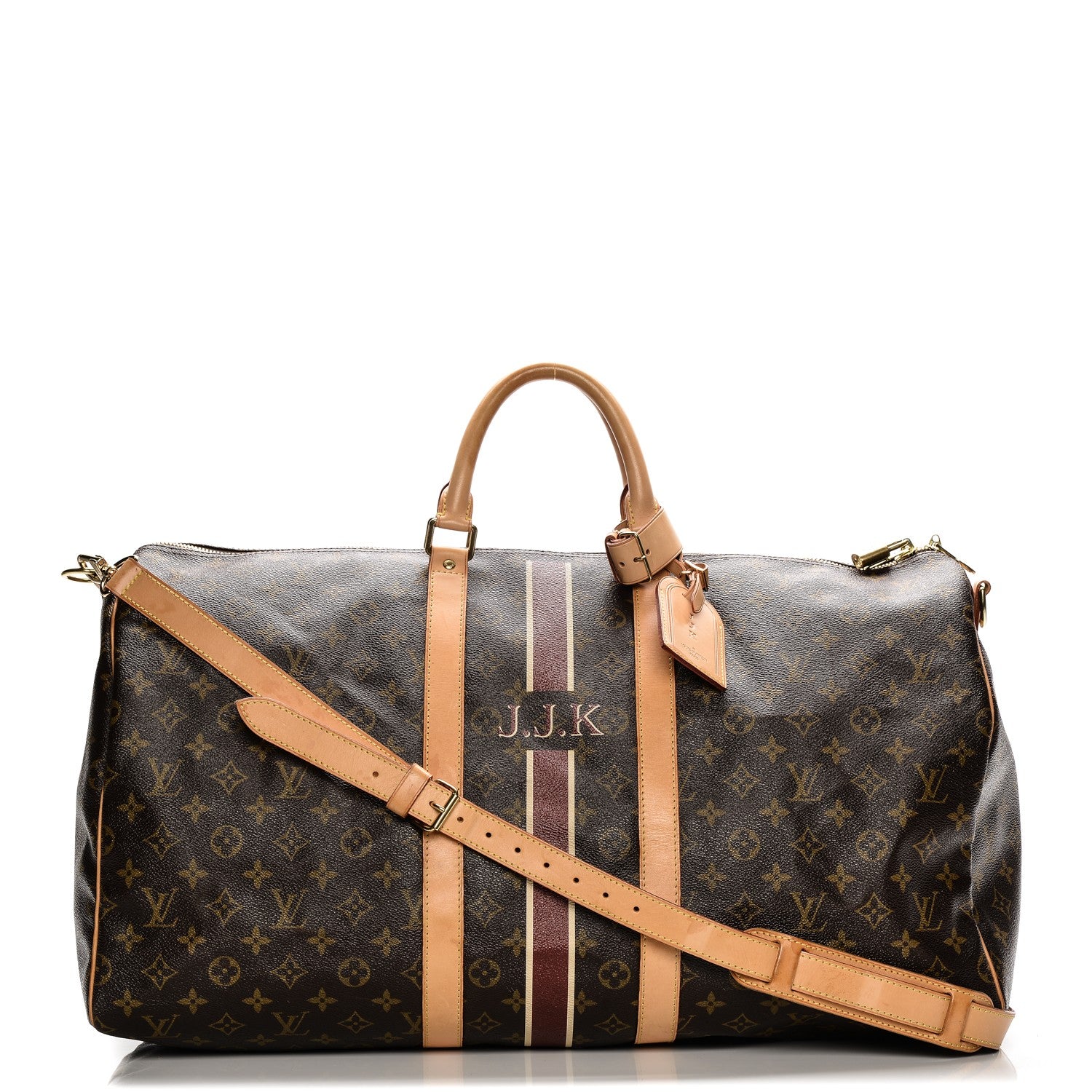 Louis Vuitton Monogram My LV Heritage Keepall Bandouliere 55 Bordeaux Ivory 1 of 9