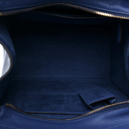 Celine Drummed Calfskin Mini Luggage Indigo 5 of 14