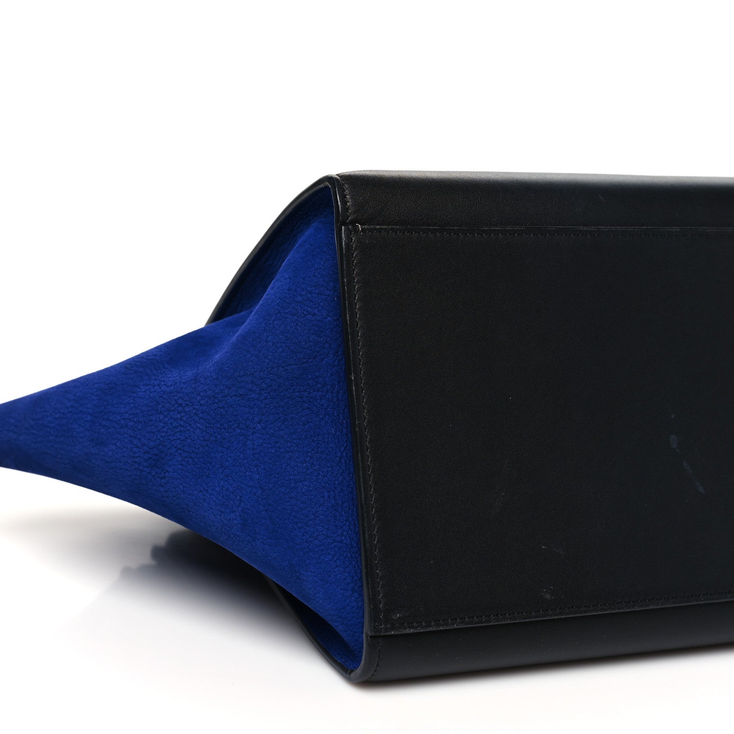 Celine Pebbled Calfskin Suede Small Trapeze Tri-Color Cobalt 8 of 11
