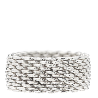 Tiffany Sterling Silver Somerset Mesh Ring 57 8 3 of 4