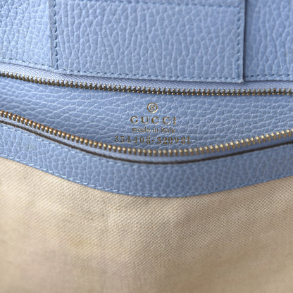 Gucci Dollar Calfskin Medium Swing Tote Camelia Mineral Blue 8 of 9