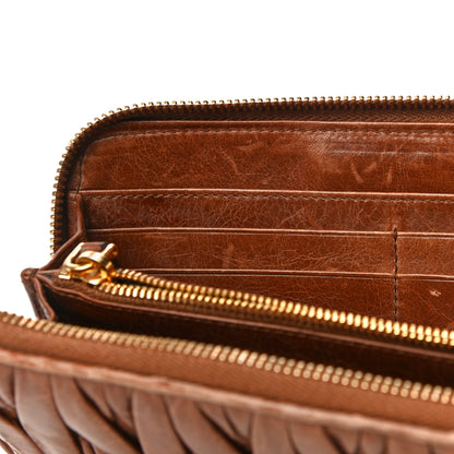 Miu Miu Matelasse Zip Around Wallet Brown 24 of 24