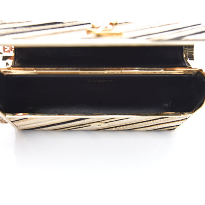 Saint Laurent Suede Chain Inlay Tassel Monogram Kate Crossbody Bag Gold 4 of 8